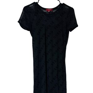 GUESS Logo Dress Black Sheer